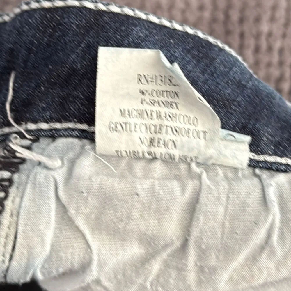 Miss Chic Bootcut Jeans Size 11 Medium Wash Embellished Pockets Stretch Denim Blue - Image 7