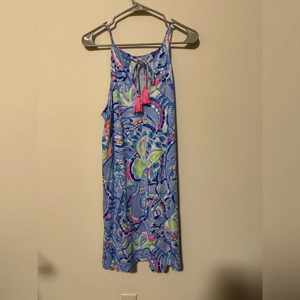 Lilly Pulitzer Margot Swing Dress Blue Peri Pinch Pinch size L style 26659 - Image 4