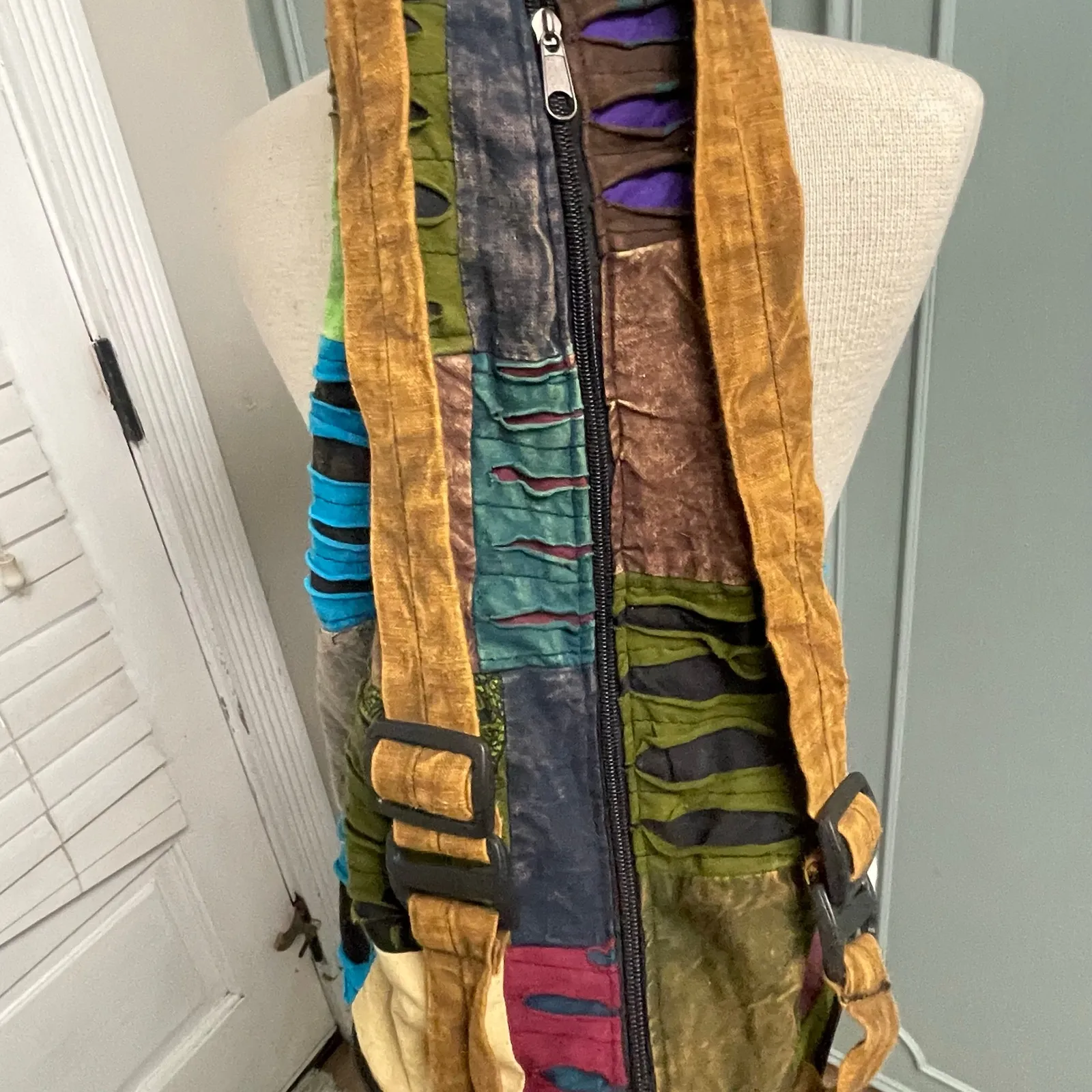 Hobo Backpack Crossbody Hippie Sling Colorful Maximalist New Orleans Slouch - Image 5