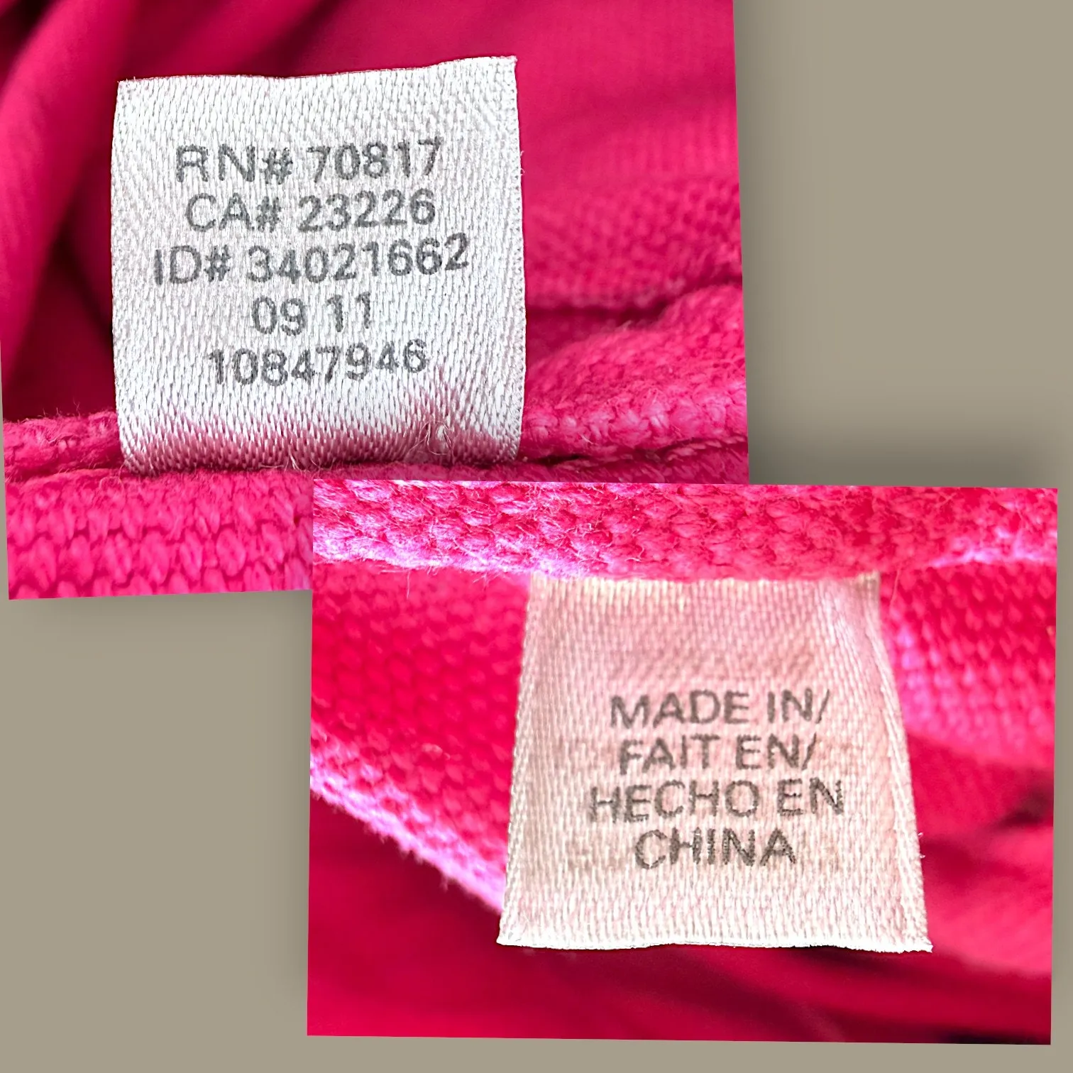 Victoria’s Secret Large Hot Pink Canvas Tote Bag Red Sequin Stripe Shopper 2011 - Image 5