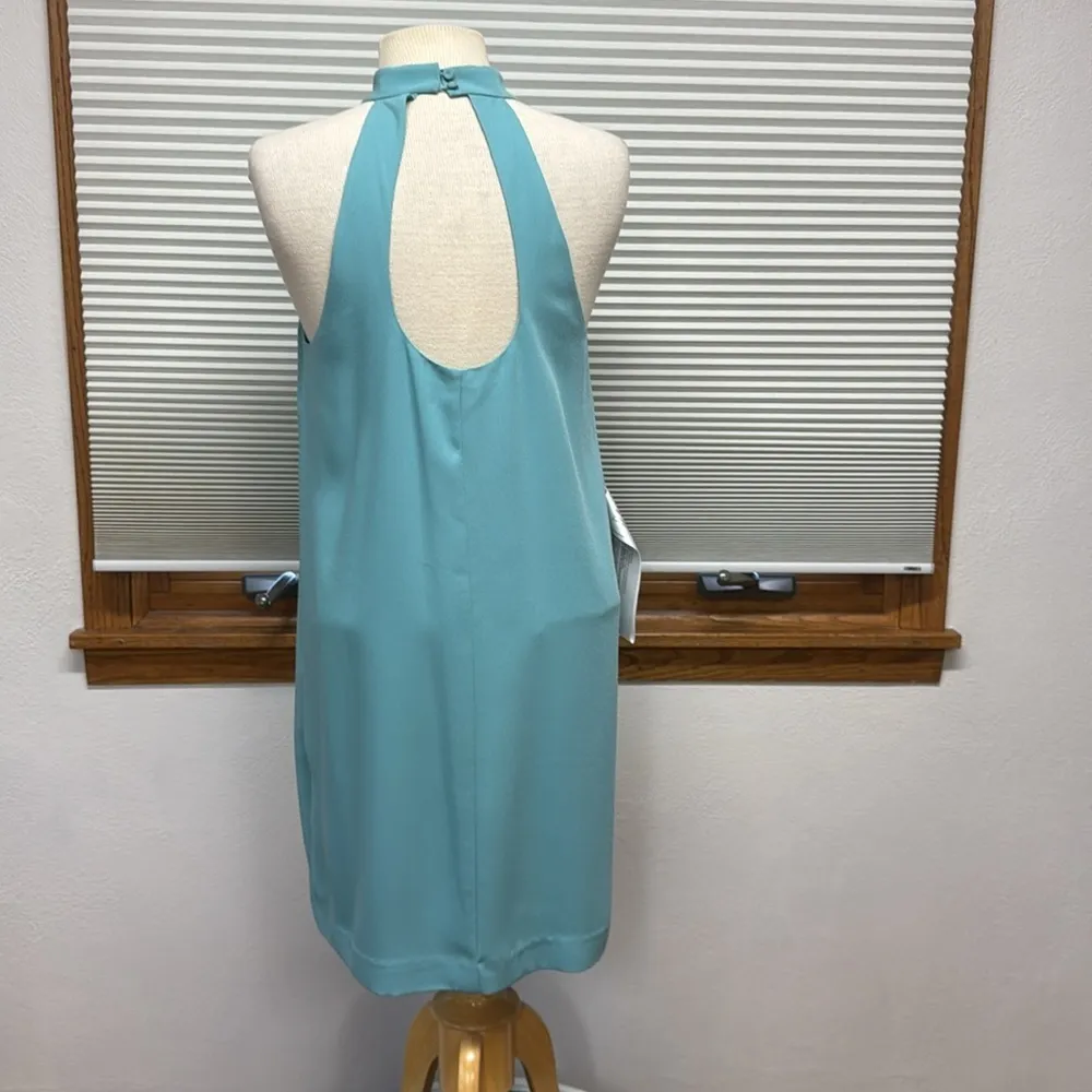 BCBGMaxAzria NWT Ocean Teal Doris Halter Mini Dress Size Medium - Image 5