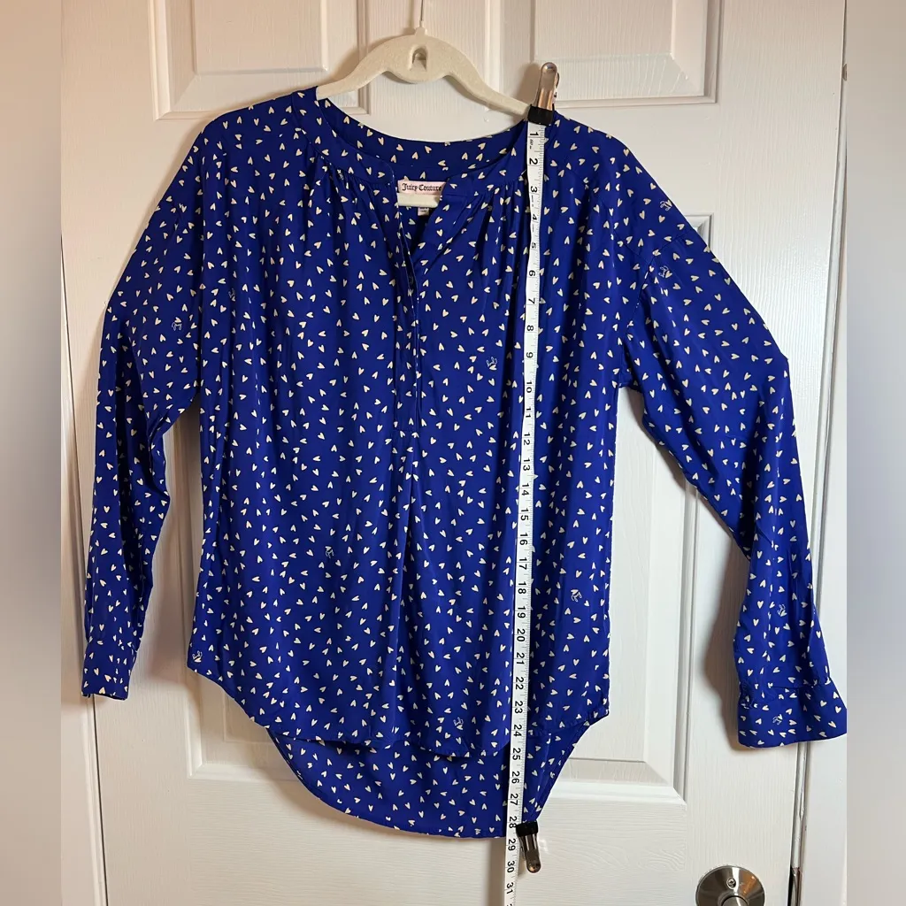 Juicy‎ Couture Royal Blue Geometric Blouse - Image 5