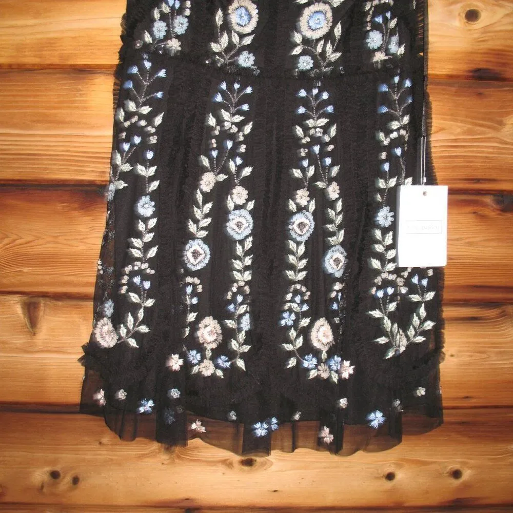 Mac Duggal 9135 Womens Black Sleeveless High Neck Embroidered Mini Dress - Image 10