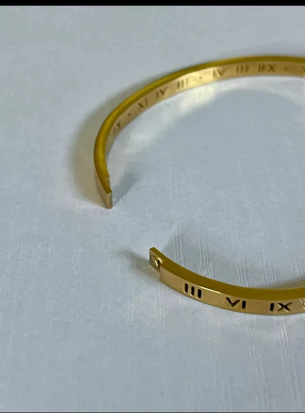 Anthro 18K Roman Numeral Stacking Bracelet  - Image 5