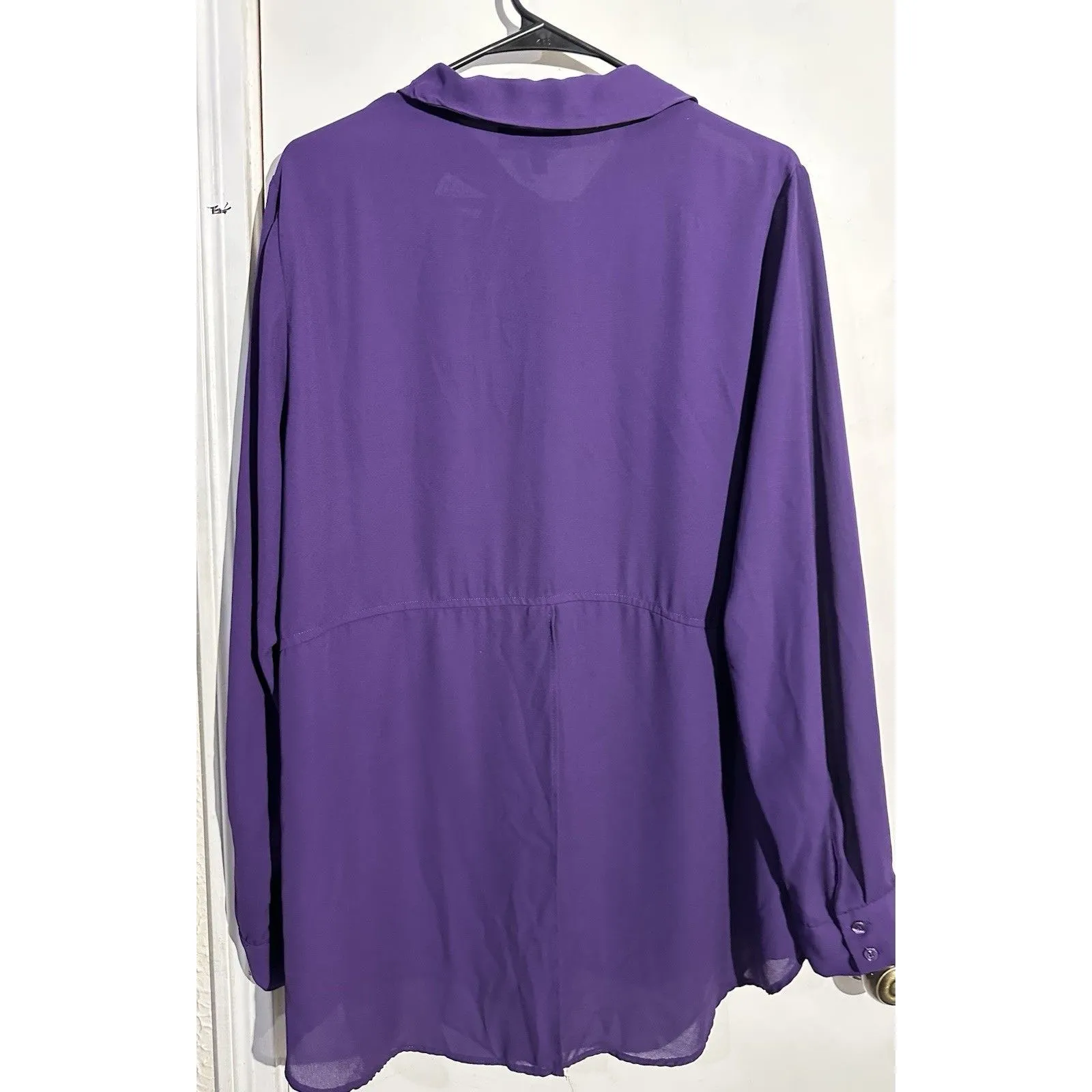 Lane Bryant Womens Purple Long Sleeve Button Up Blouse Size 18/20 - Image 2