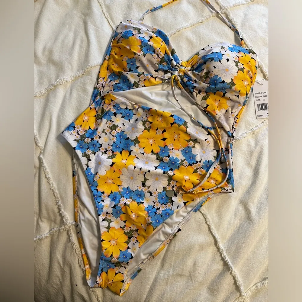 Sunshine 79 Daisy Daze One Piece sz 10 Blue - Image 7