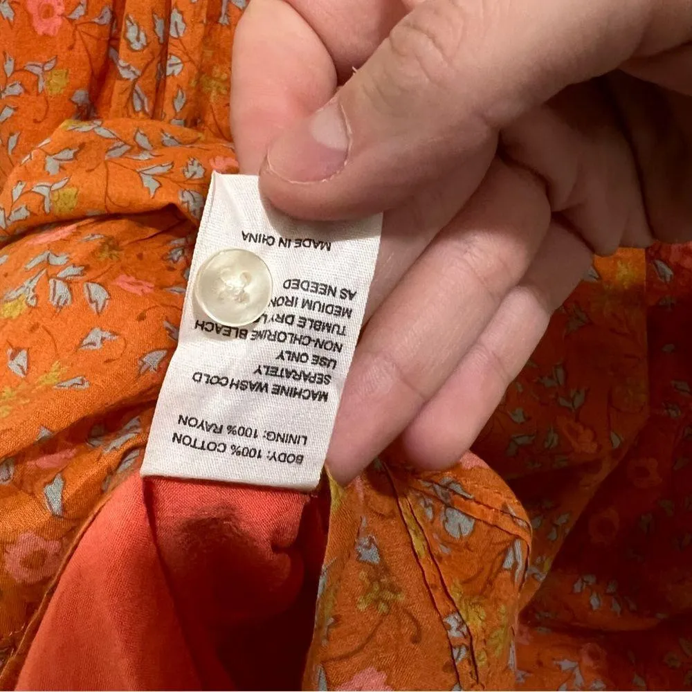 Trovata Birds of Paradis Orange Cotton Sun Dress - Image 13