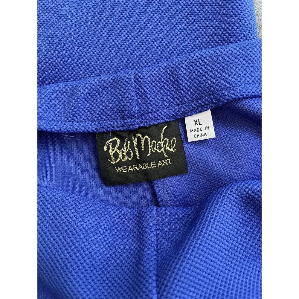Bob Mackie Blue Textured Pull On Cropped Trouser Pants Women’s Size XL - Image 5