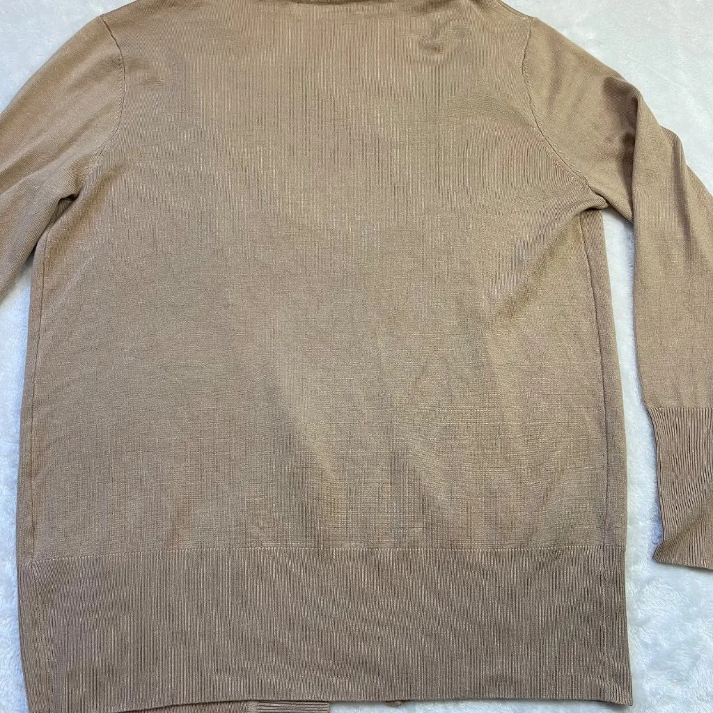 Merokeety Neutral Open Front Cardigan Sweater Women's Large Long Sleeve Viscose - Image 6