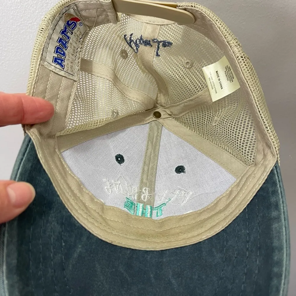 🐱Piper Lou I’ll Bring The Alcohol embroidered Logo Mesh Snapback Trucker Hat Blue - Image 3