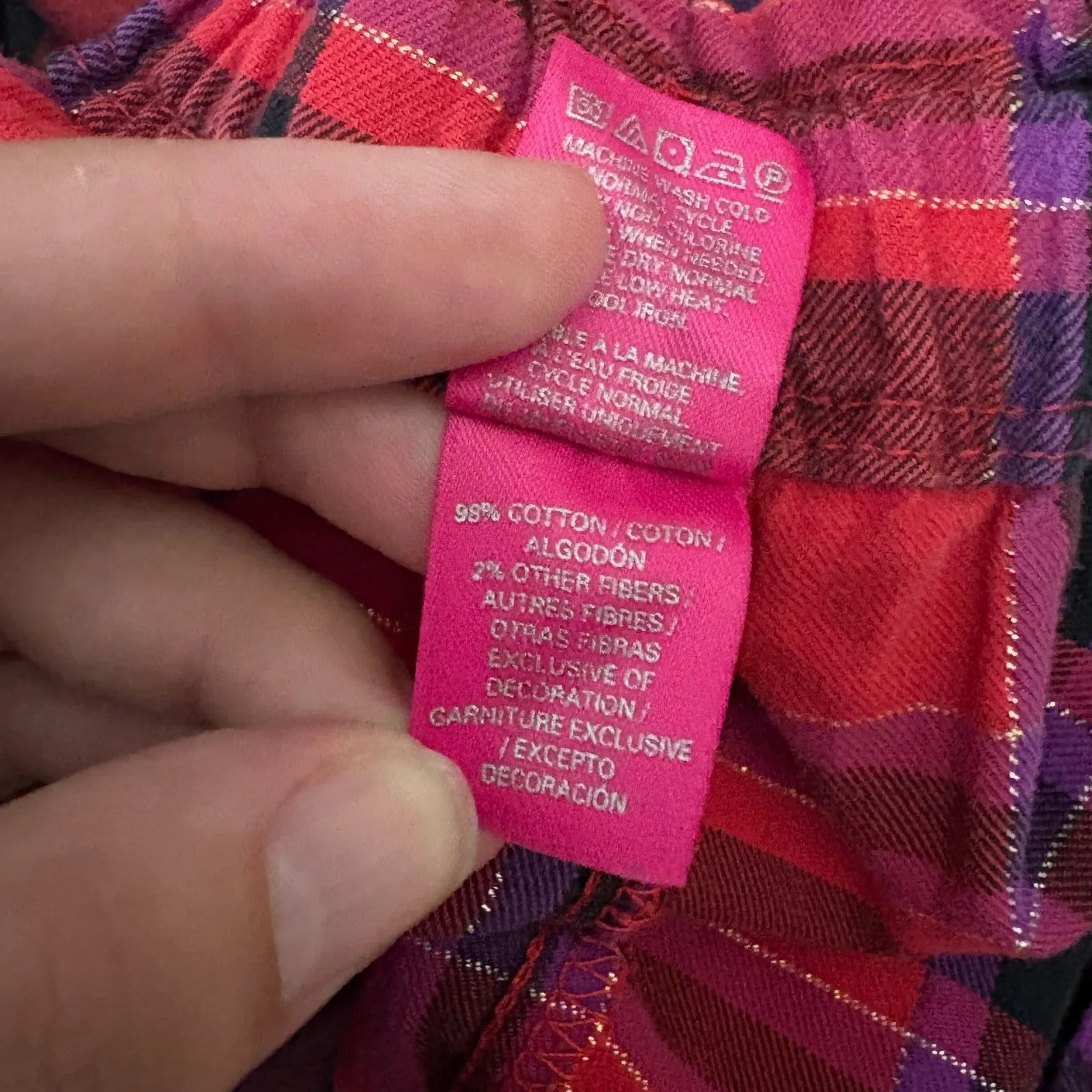 Y2K Victoria’s Secret Red Plaid‎ Button Front Pajama Set Cozycore Size Medium - Image 8