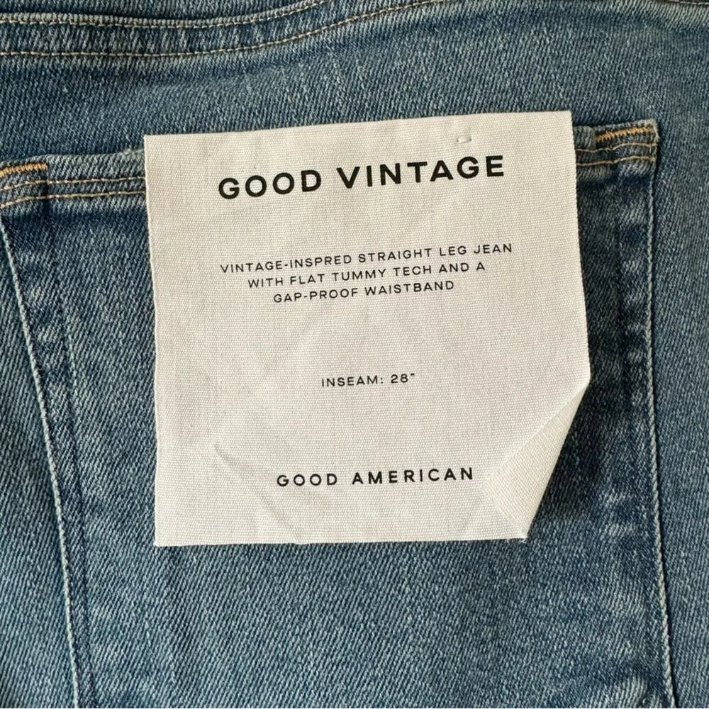 New Good American Good Vintage Distressed Straight Leg Jeans Plus Size 16 - Image 5