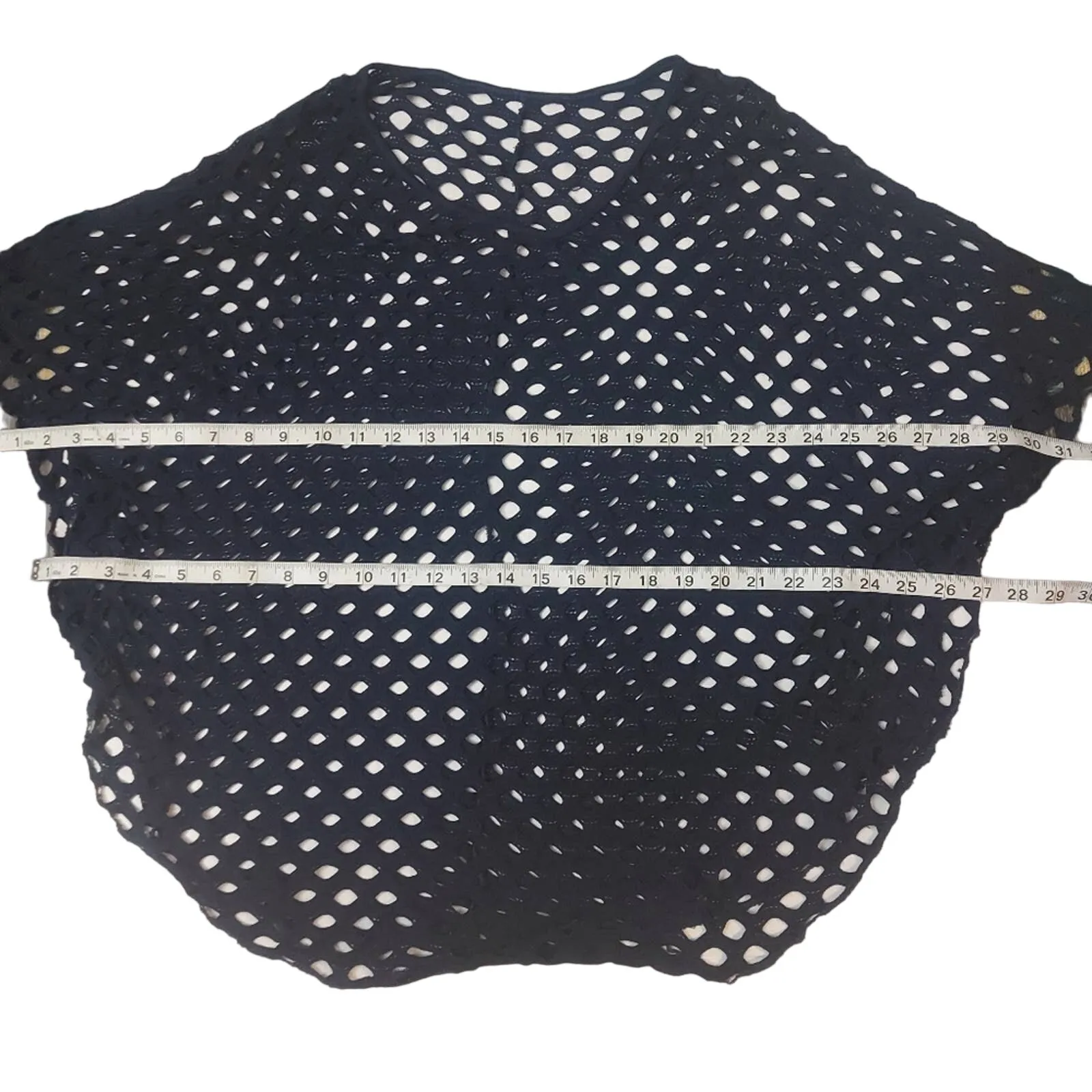 Cherish Blue Swim Poncho with Armholes O/S Resortwear Vacation Outdoors Summer - Image 3