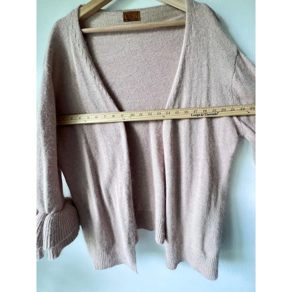 Sweater wool rabbith cream soft ruffle bell casual comfortable long sleeves L. - Image 4