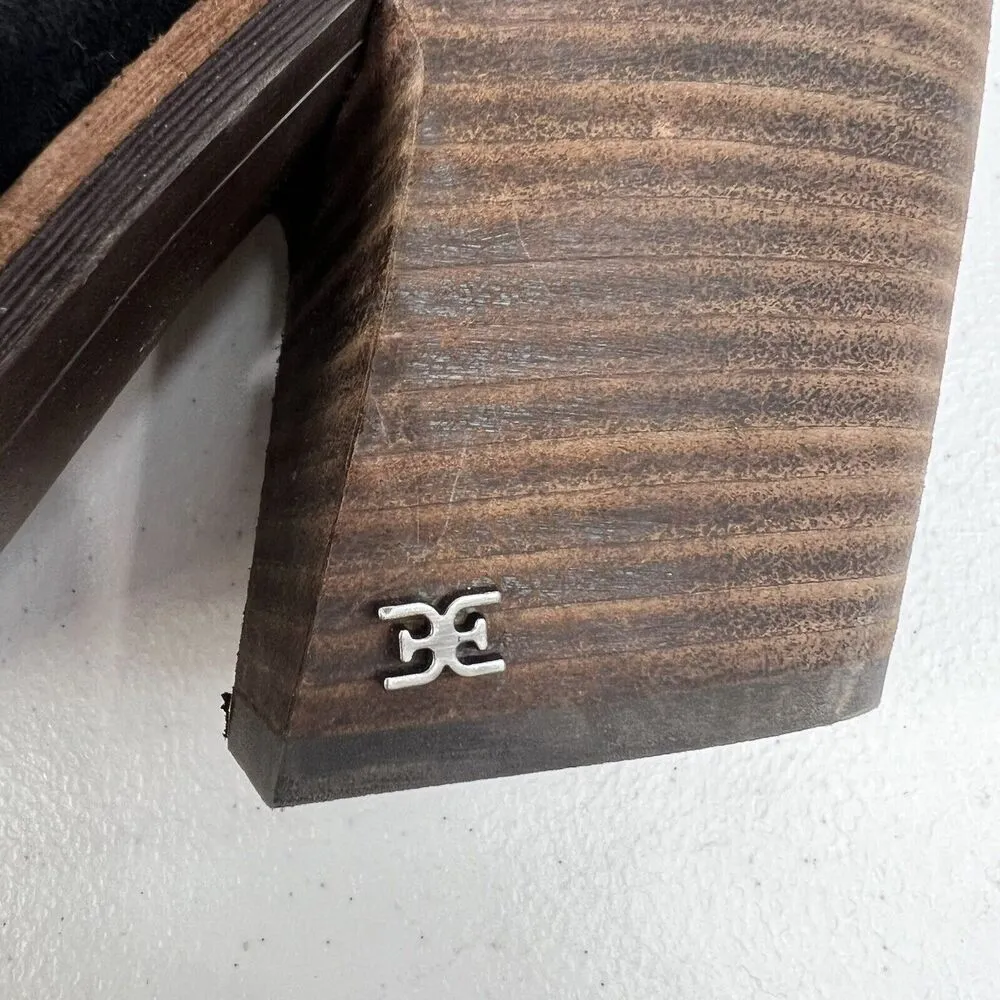 Sam Edelman Size 10 Alison Western Mule in Black Suede Evereve Stacked Heel - Image 5