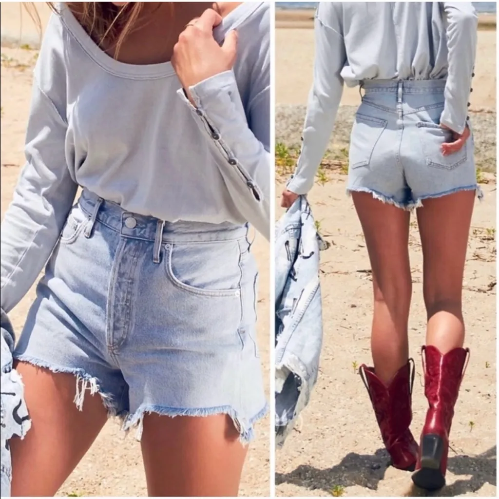 AGOLDE  Dee Short Denim Digit - Image 3