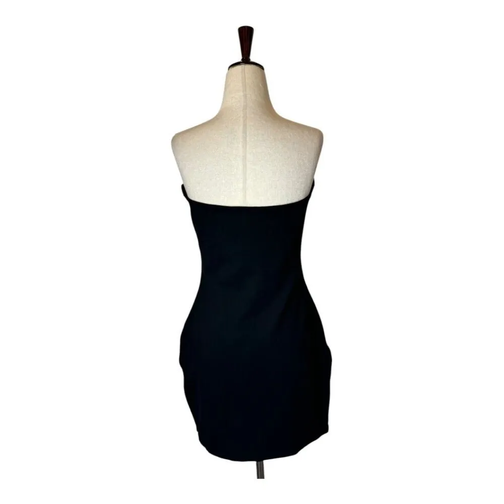 Tiger Mist‎ Dress Women Large Black Strapless Square Neck Mini Sheath Sexy - Image 3