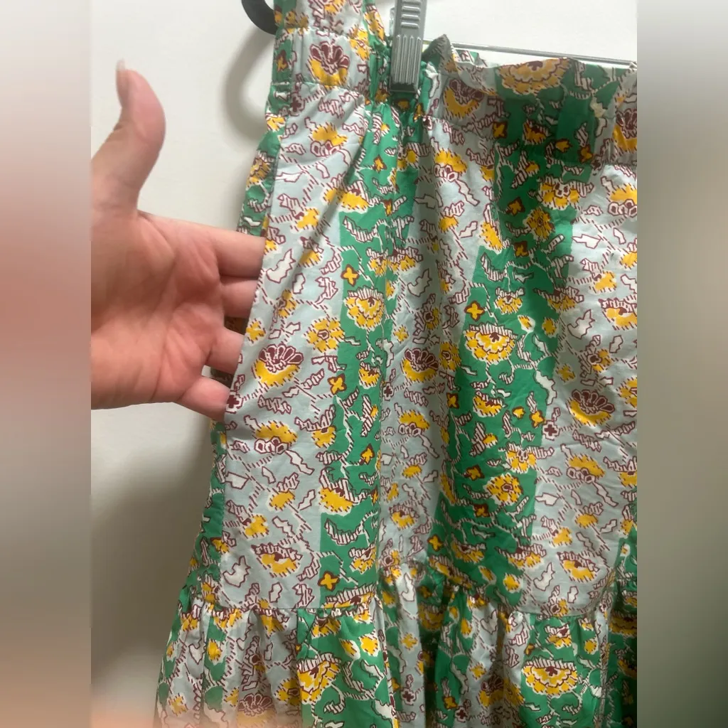 RHODE X Target Whimsical Floral Tiered Midi Top & Skirt Set Green Size L NWOT Size L - Image 4