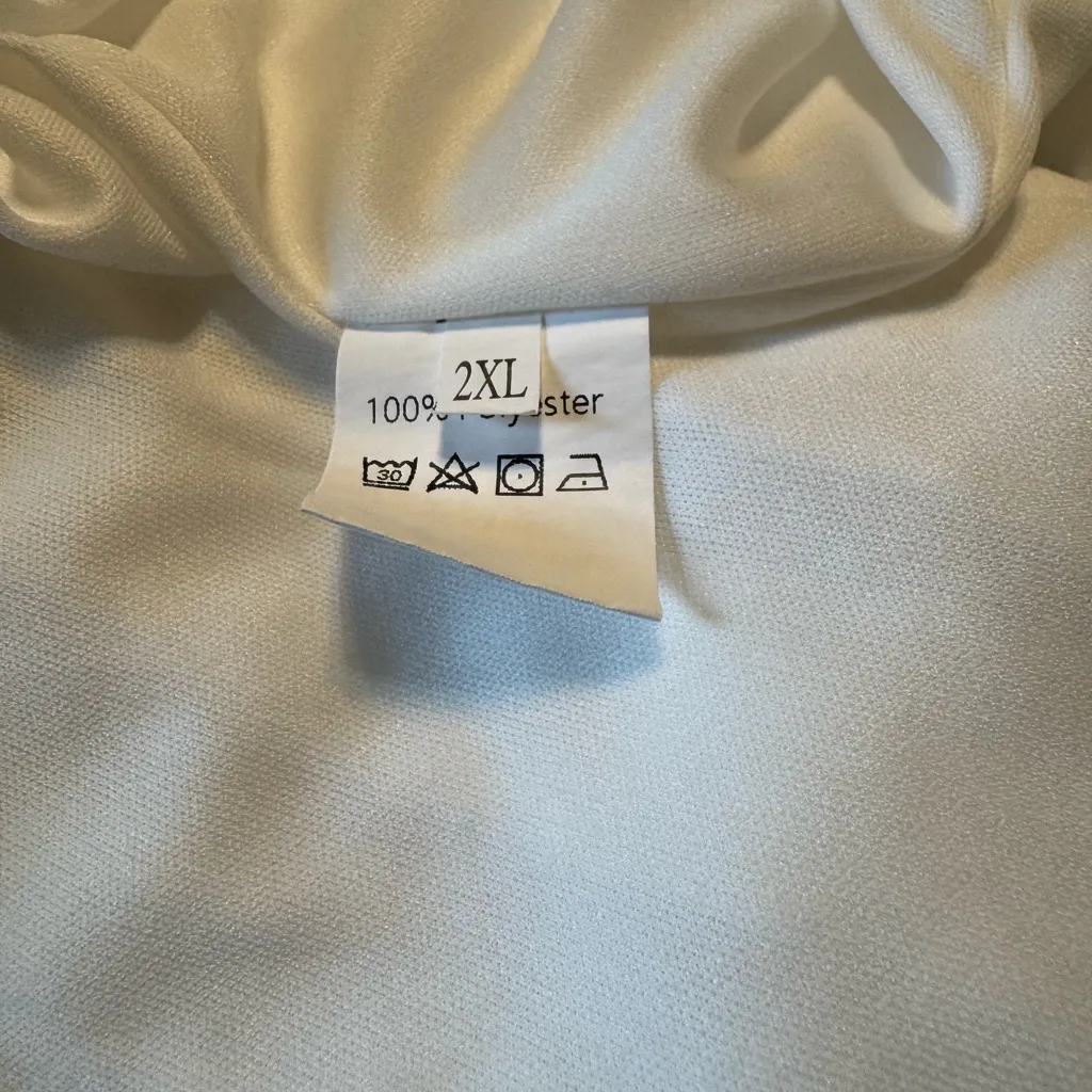 Swiss Dot Floral Embroidered Boho Keyhole Back Ruffle Sleeve Babydoll Top 2XL White Size 2X - Image 4