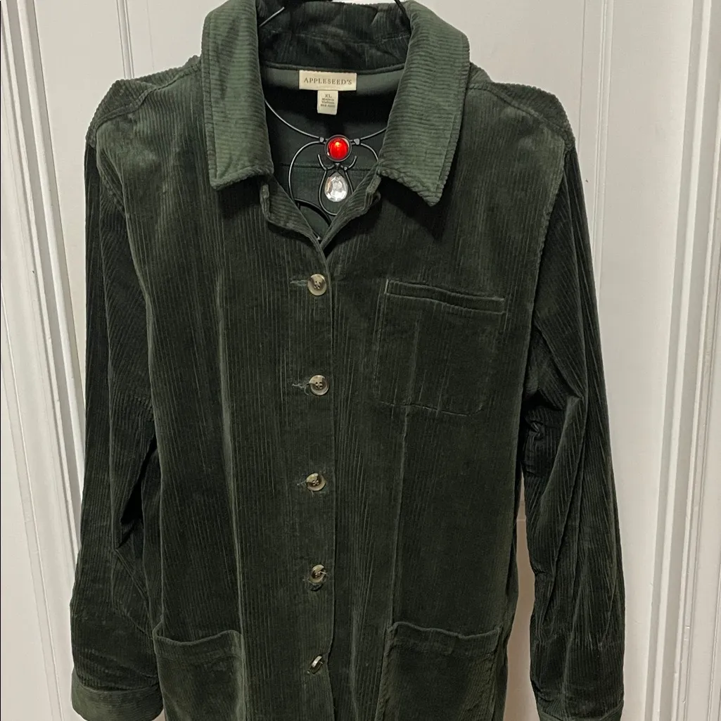 🍎🍎🍎BOGOHO 🍎🍎🍎Appleseeds Forest Green Corduroy Jacket - Image 2