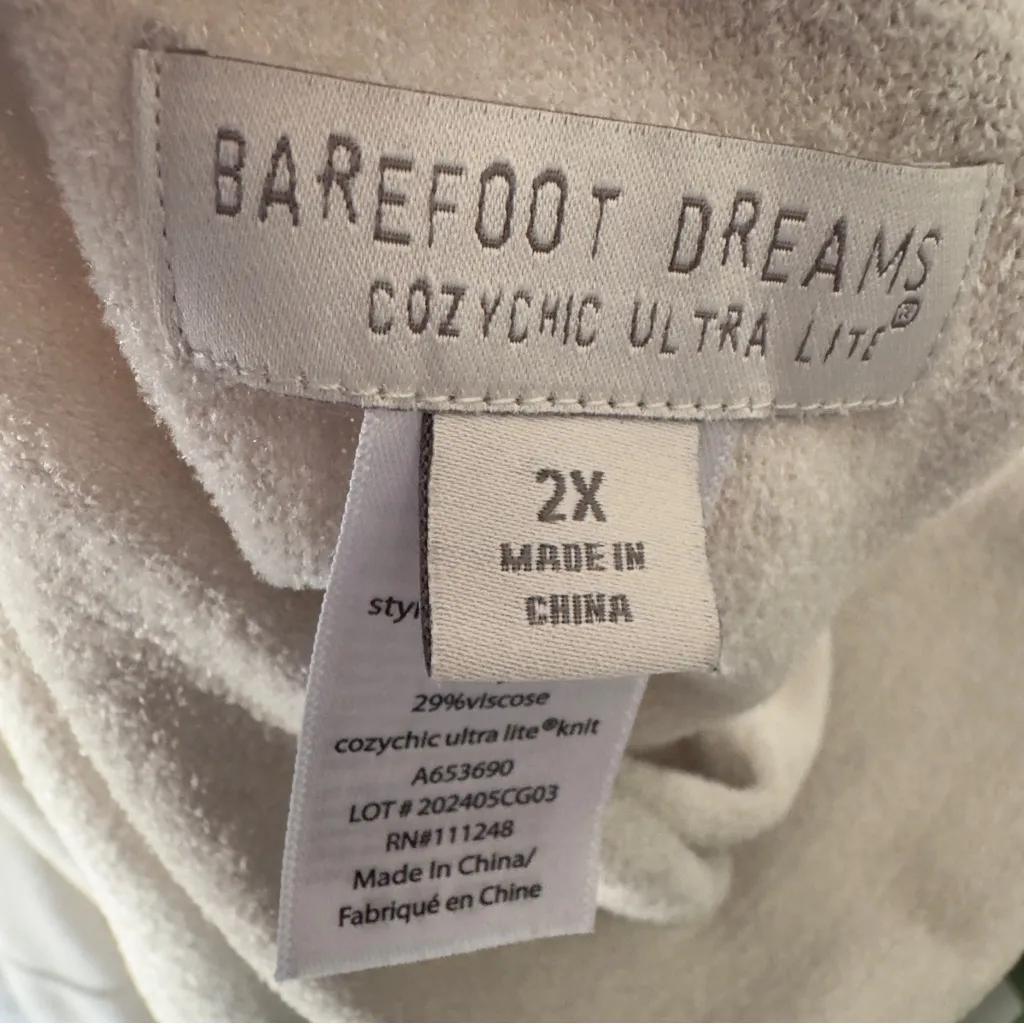 Barefoot Dreams CozyChic Ultra Lite Off-white Long Cardigan Open Front Soft 2X - Image 9