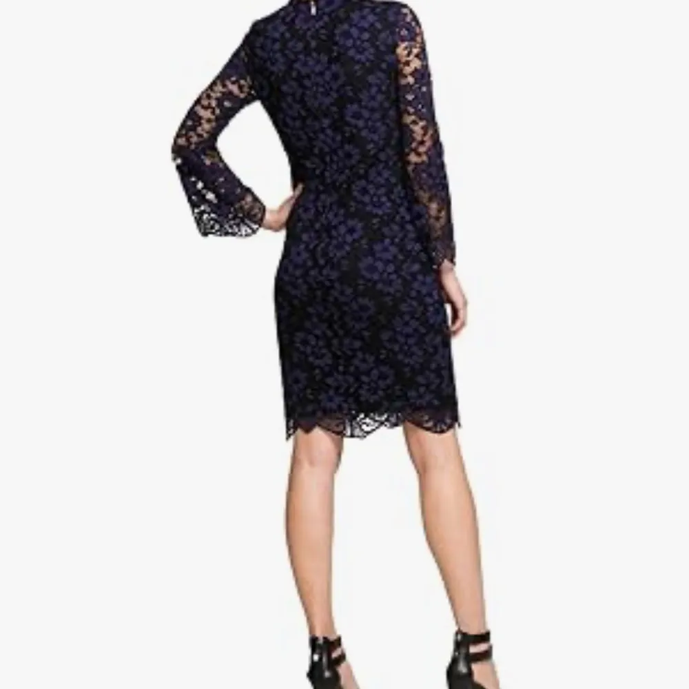 DKNY Blue Long Sleeve Sheath Dress - Image 11