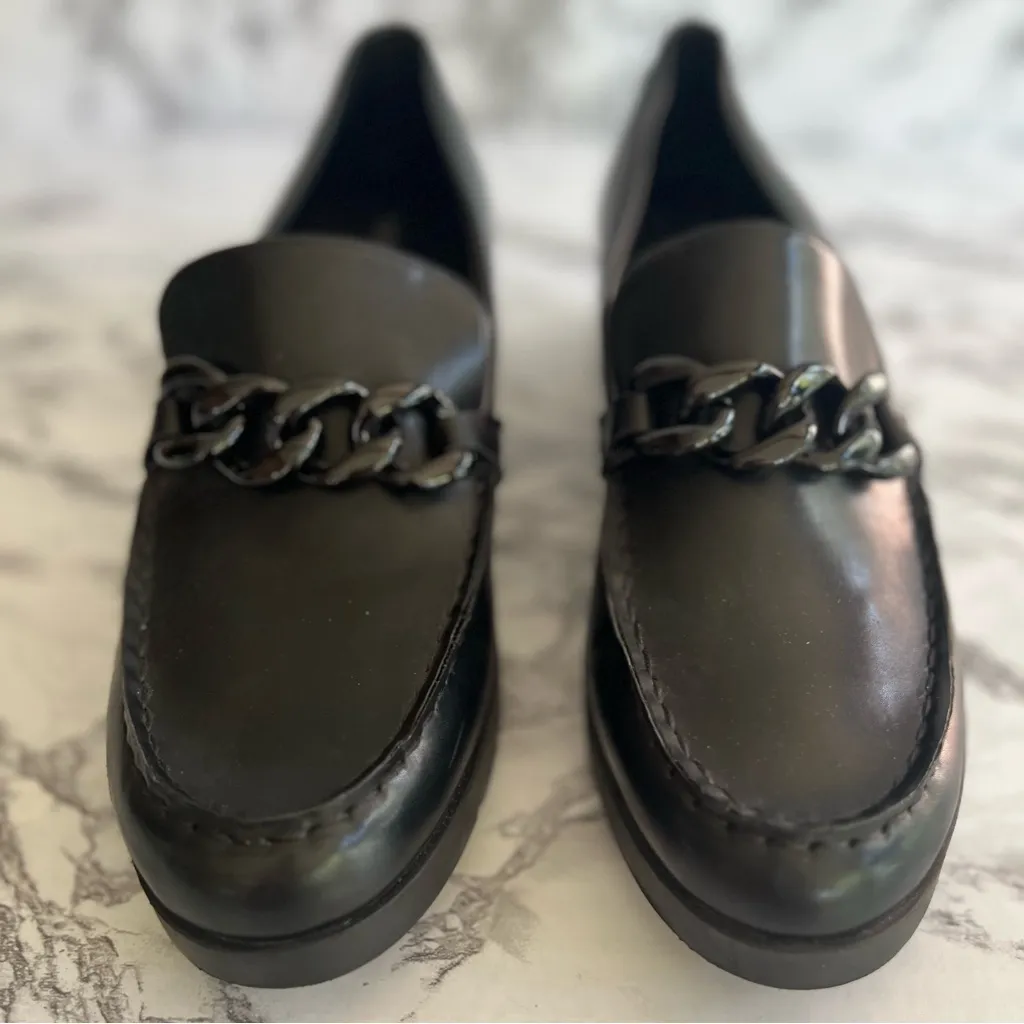 Anne Klein Qiana iflex Black Wedge Chain Loafer 10 - Image 3