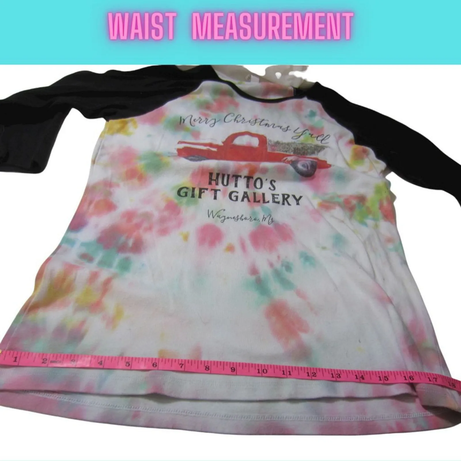 Retro Holiday Tie Dye Baseball Tee Bella Canvas Holidaycore Medium - Image 8