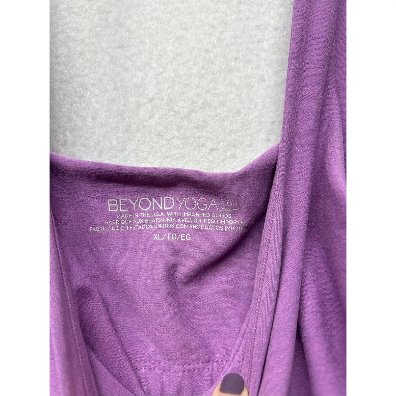 Beyond Yoga Icon Midi Dress Womens Size XL Purple Athleisure Soft Side Slit - Image 2