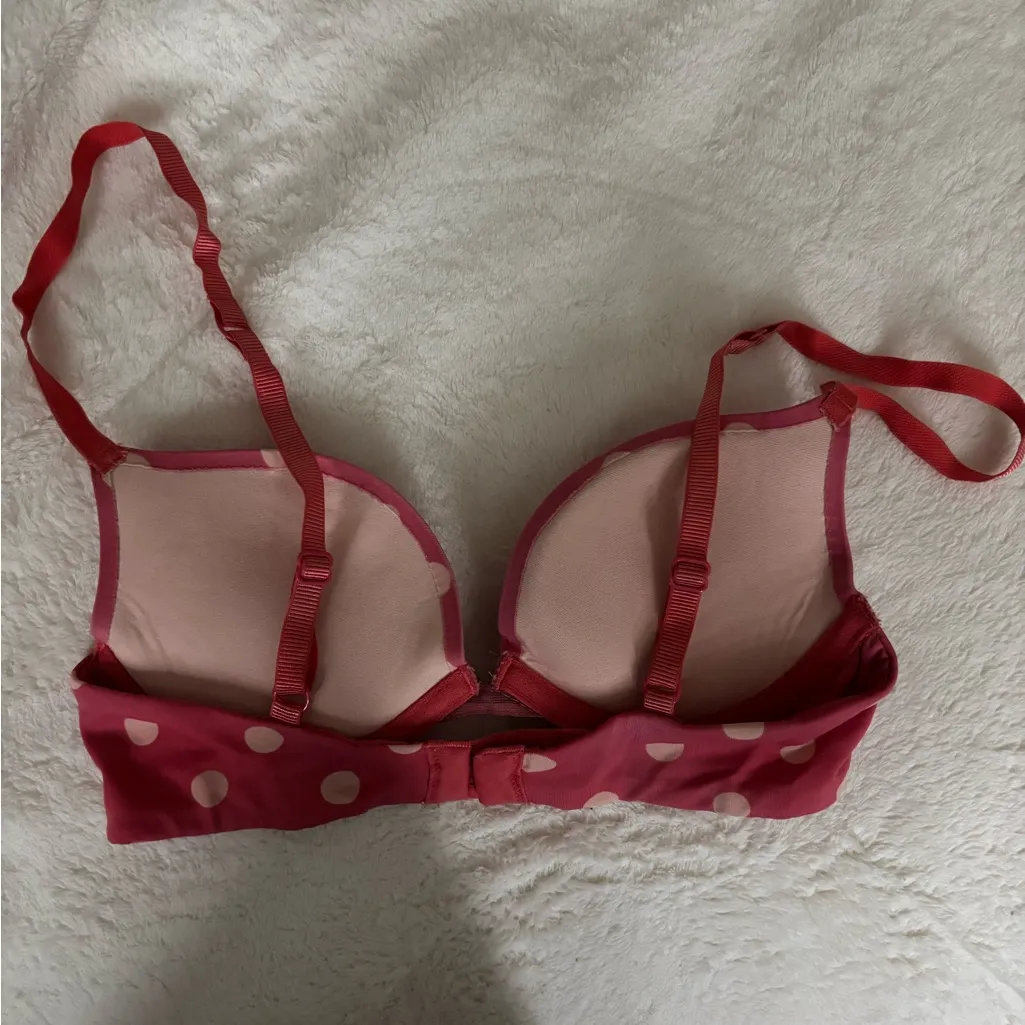 Flirtitude Red and Cream Polka Dot Bra - Image 2
