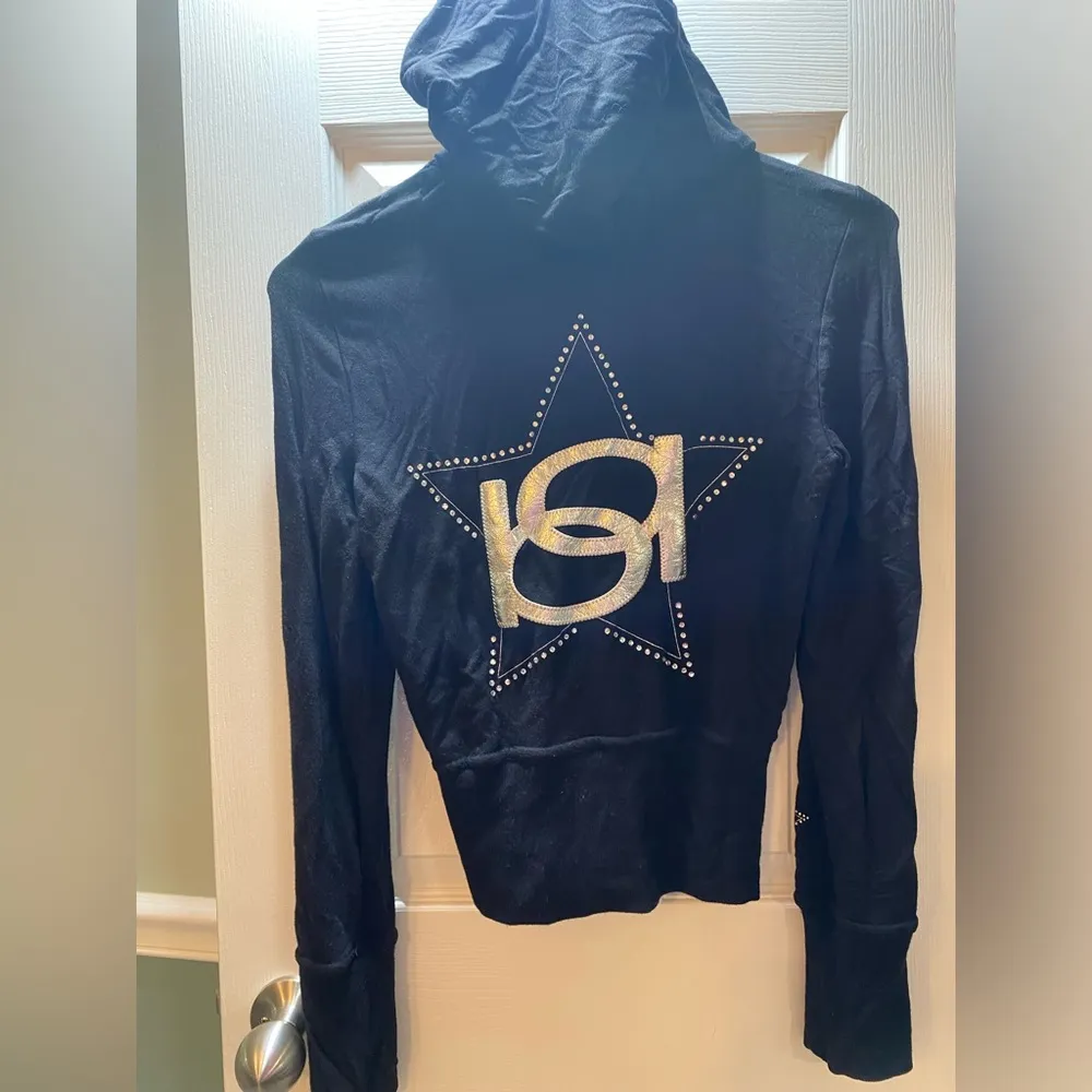 Bebe  | Black Zip Jacket with Embellishments, Size S - Image 6