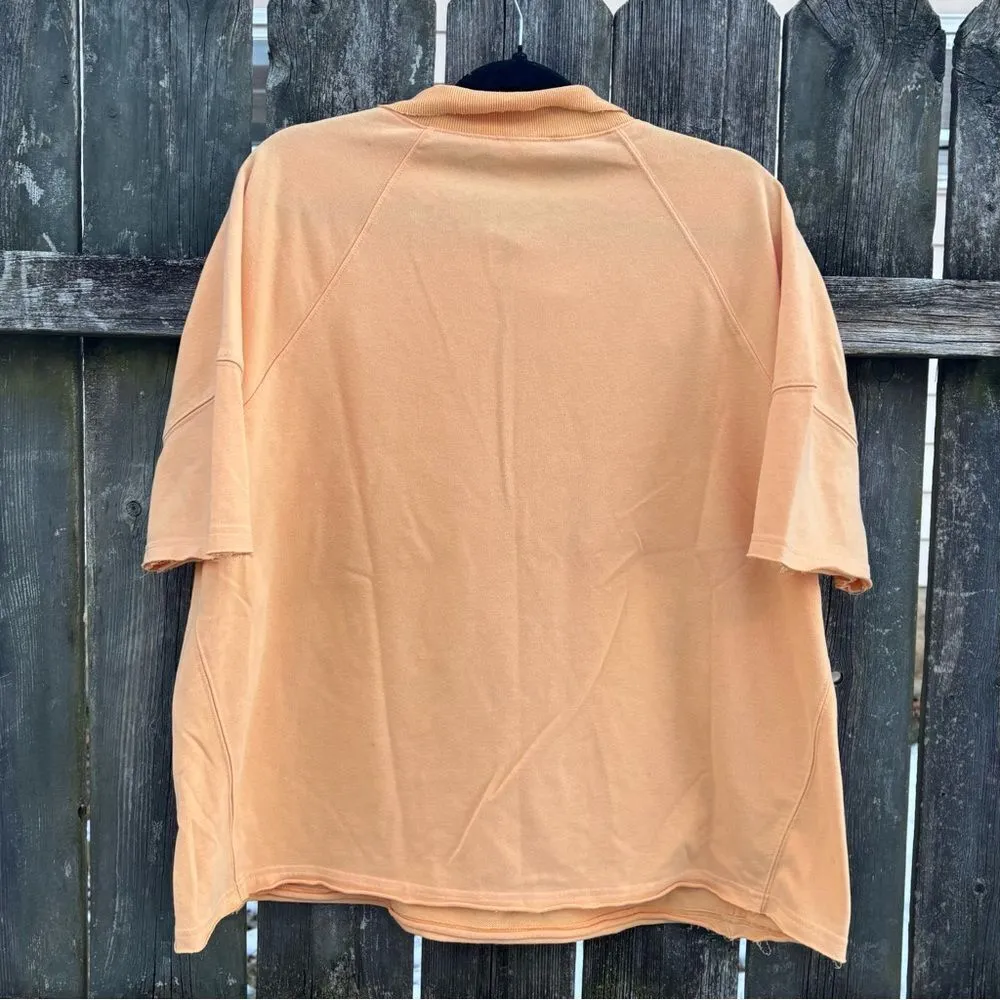 Heyson Peach Oversized Sweatshirt Polo Large Orange - Image 4