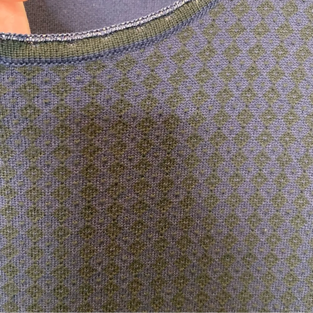 Oscar de la Renta Knee Length Wool Silk Sheath Dress Crochet Hem Sequins - Image 6