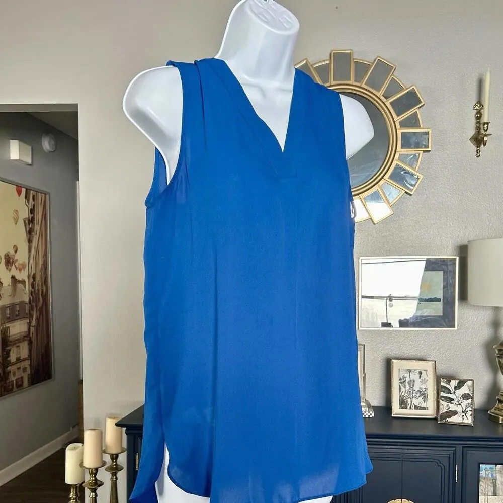 Violet and Claire Women’s Sheer Royal Blue Tank Blouse Size M - Image 2