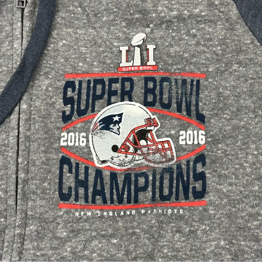 New England Patriots NFL Super Bowl 2016 Champions Gray Navy Sweatshirt Women XL - Image 4