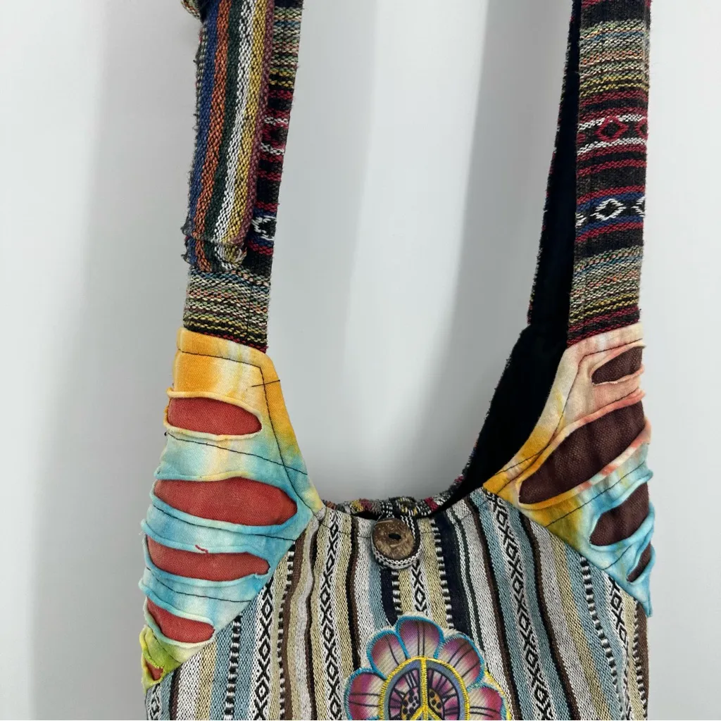 Rising International Y2K Boho Cross Body Bag Peace Whimsical Fairycore Celestial Blue - Image 3