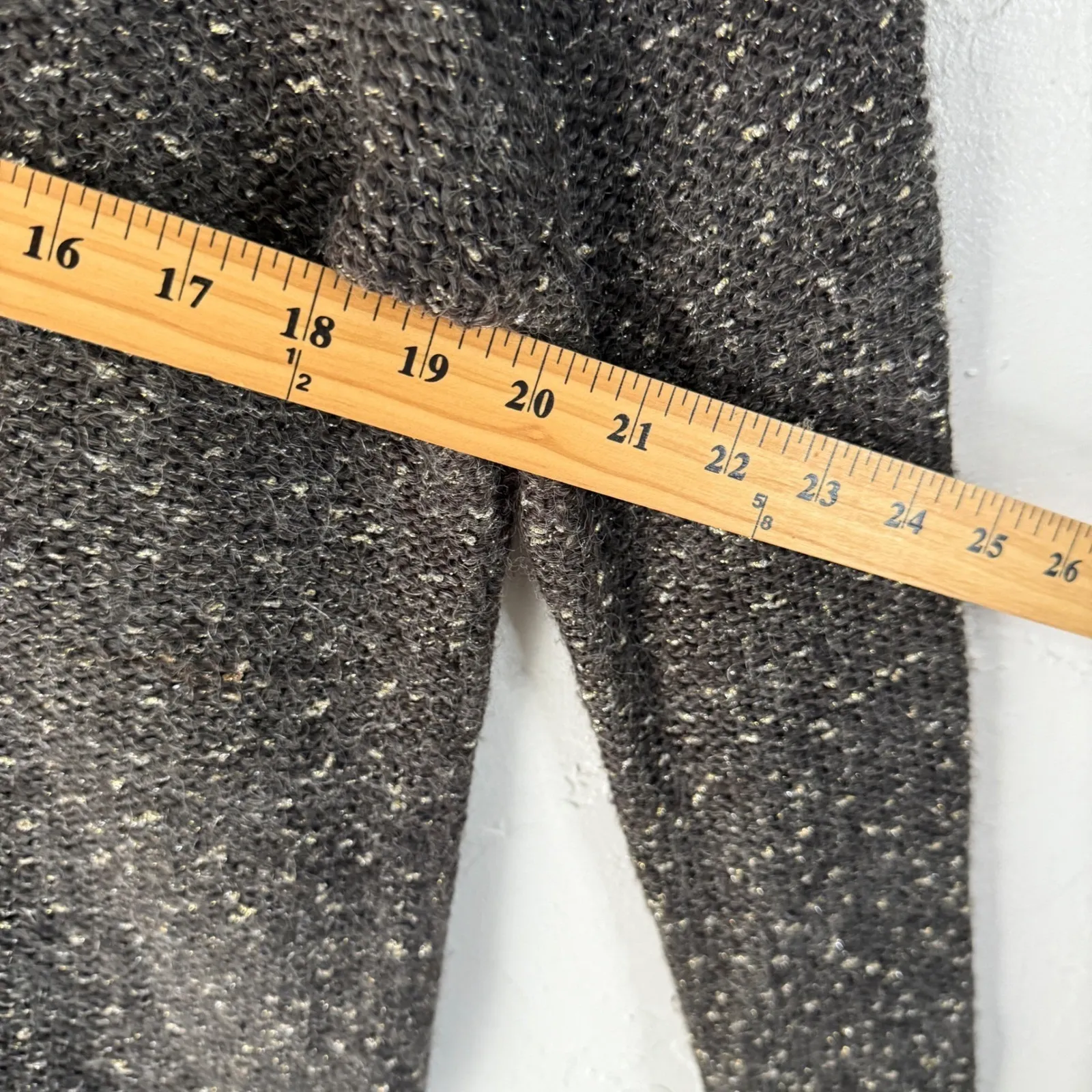 CARISMA & LATIMER Knit Sweater Speckled Gold Metallic Long Sleeve M Party Casual Black Size M - Image 5