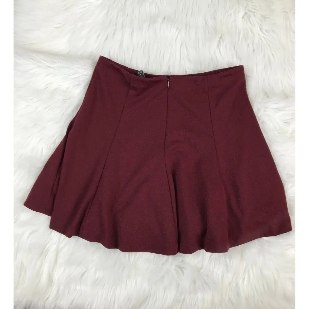 Banana Republic Women's Skirt Burgundy Sz 6 A-Line Casual Petite Flare Paneled - Image 2
