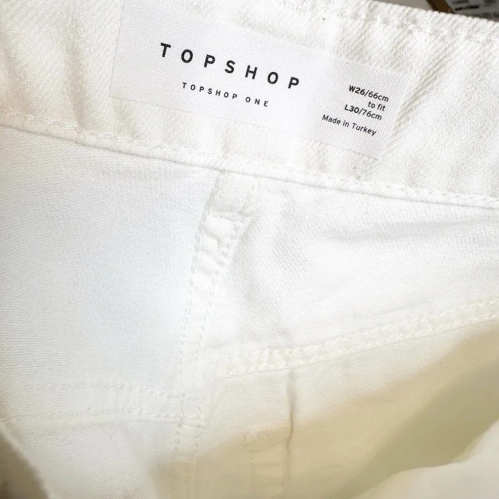 NWT Topshop One High Waist Mom Jeans Women's White Size W 26 L 30 Size 4 - Image 10