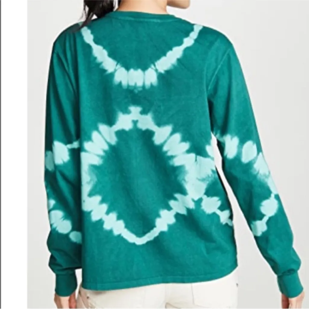 Proenza Schouler White Label Tie Dye T-Shirt in Emerald/ Mint Bleach Diamond - Image 4