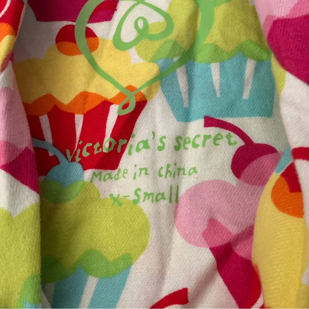 Victoria’s Secret cupcake after party pajama top button up flannel size XS - Image 4