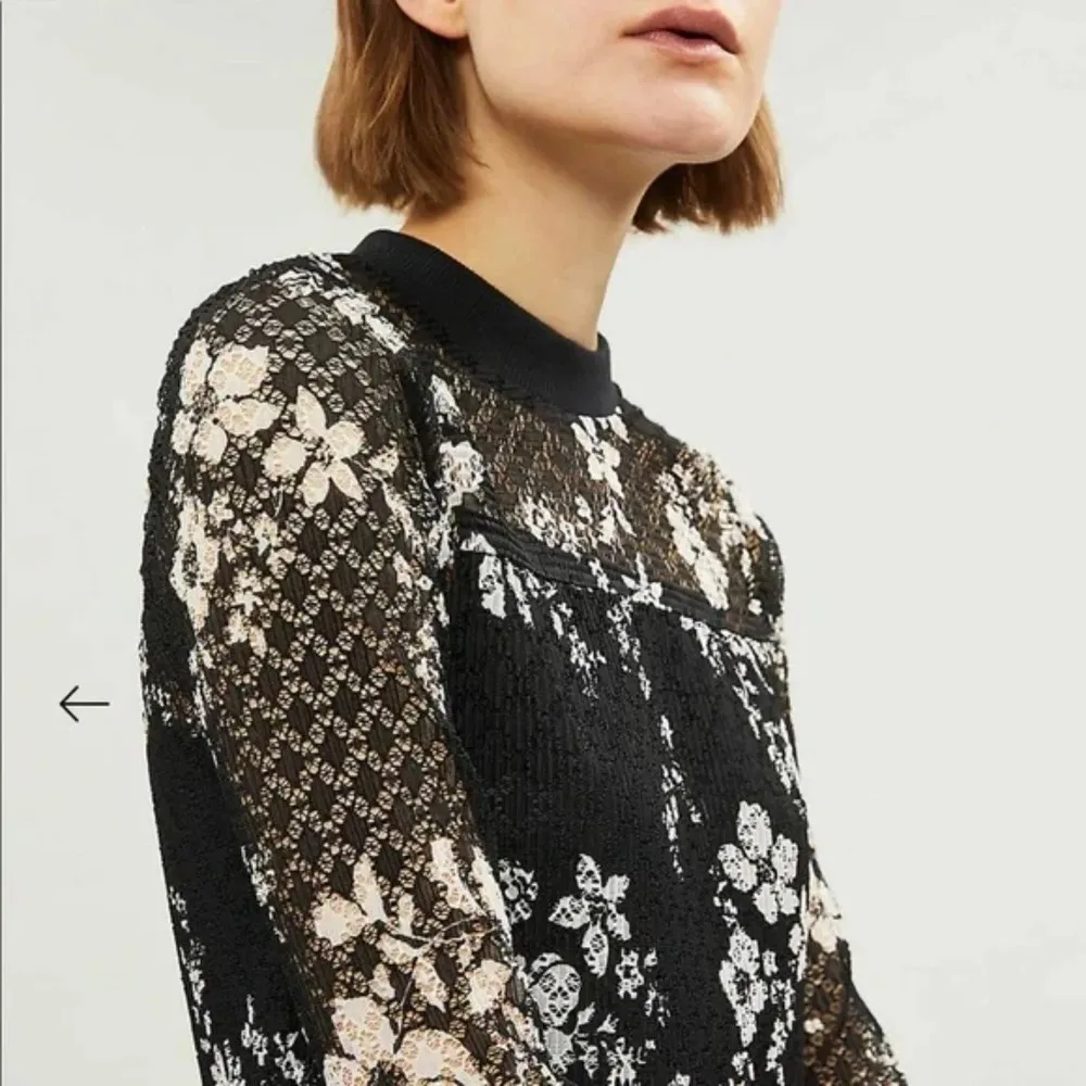 See By Chloé Floral Print Lace Dress Black White Spring Designer Frock Wedding - Image 3