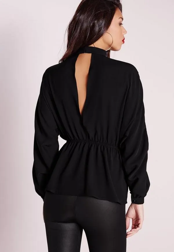 choker cut out blouse - Image 4