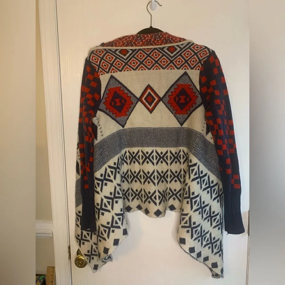 Double Zero Aztec print cardigan size M - Image 4