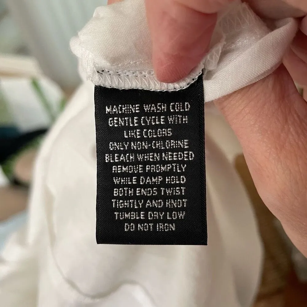 Style & Co Petite Maui bright white BoHo lace eyelet skirt womens PL A-line READ - Image 6