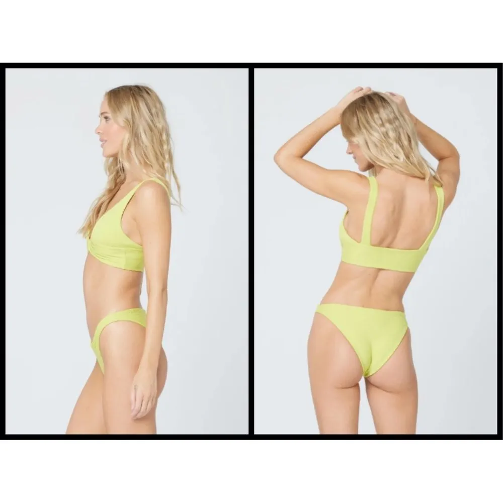 💕L*SPACE💕 Eco Chic Repreve Bikini Set Fisher Top DD- + Sol Bottom Green XL NWT - Image 8