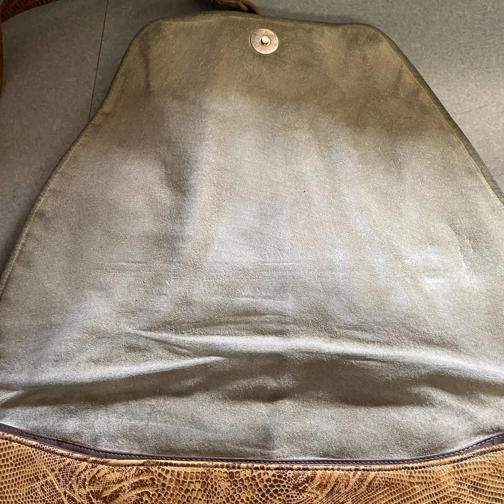 Vintage Sharif Snakeskin Crossbody Western Coastal Cowgirl Neutral Boho Chic - Image 8