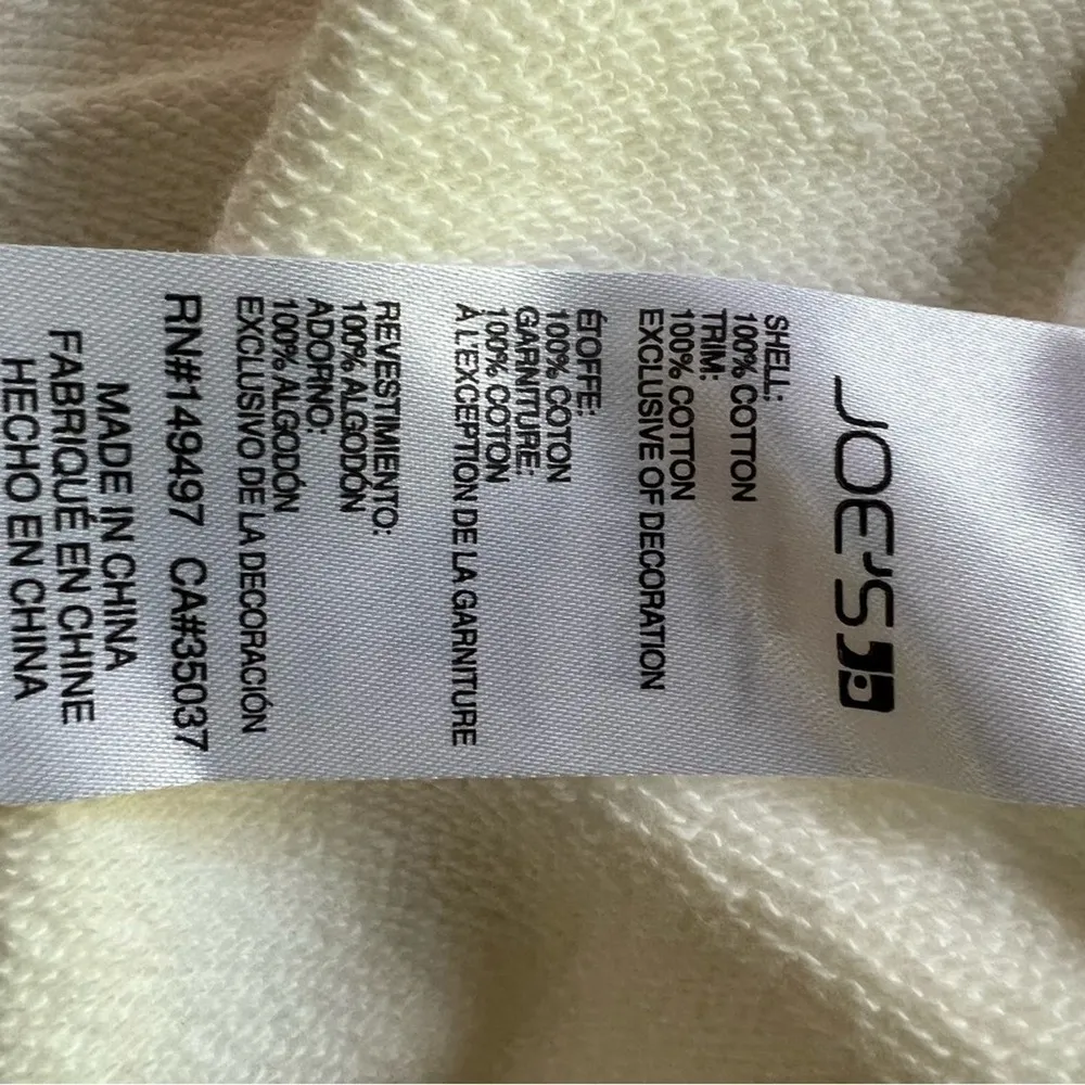 Joe’s The Daisy Floral Embroidered White Crewneck Pullover Sweatshirt Size L NWT - Image 7