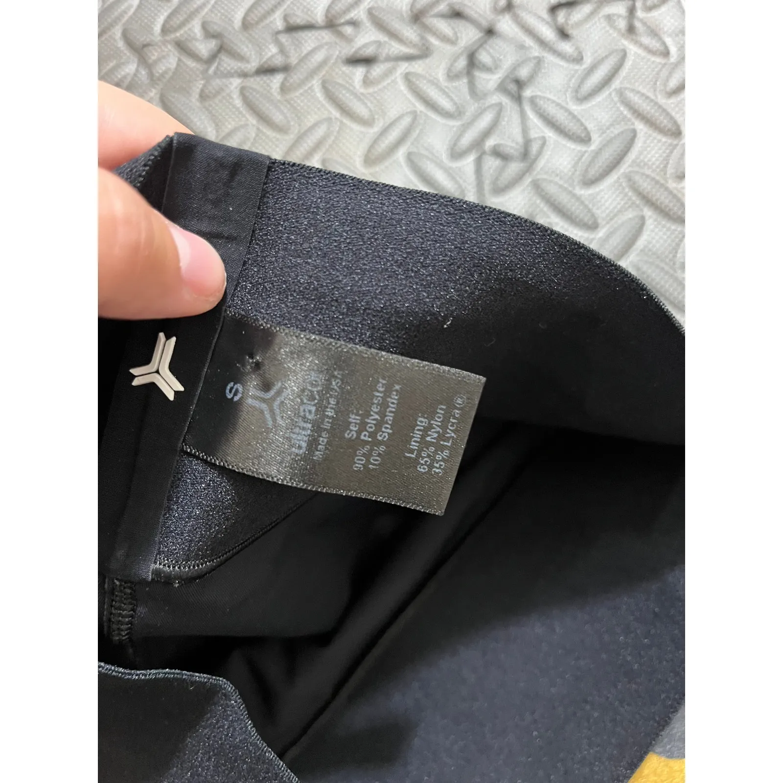 Ultracor Yellow Black Velour‎ High Rise Leggings Yoga Athletic Womens Size Small - Image 4