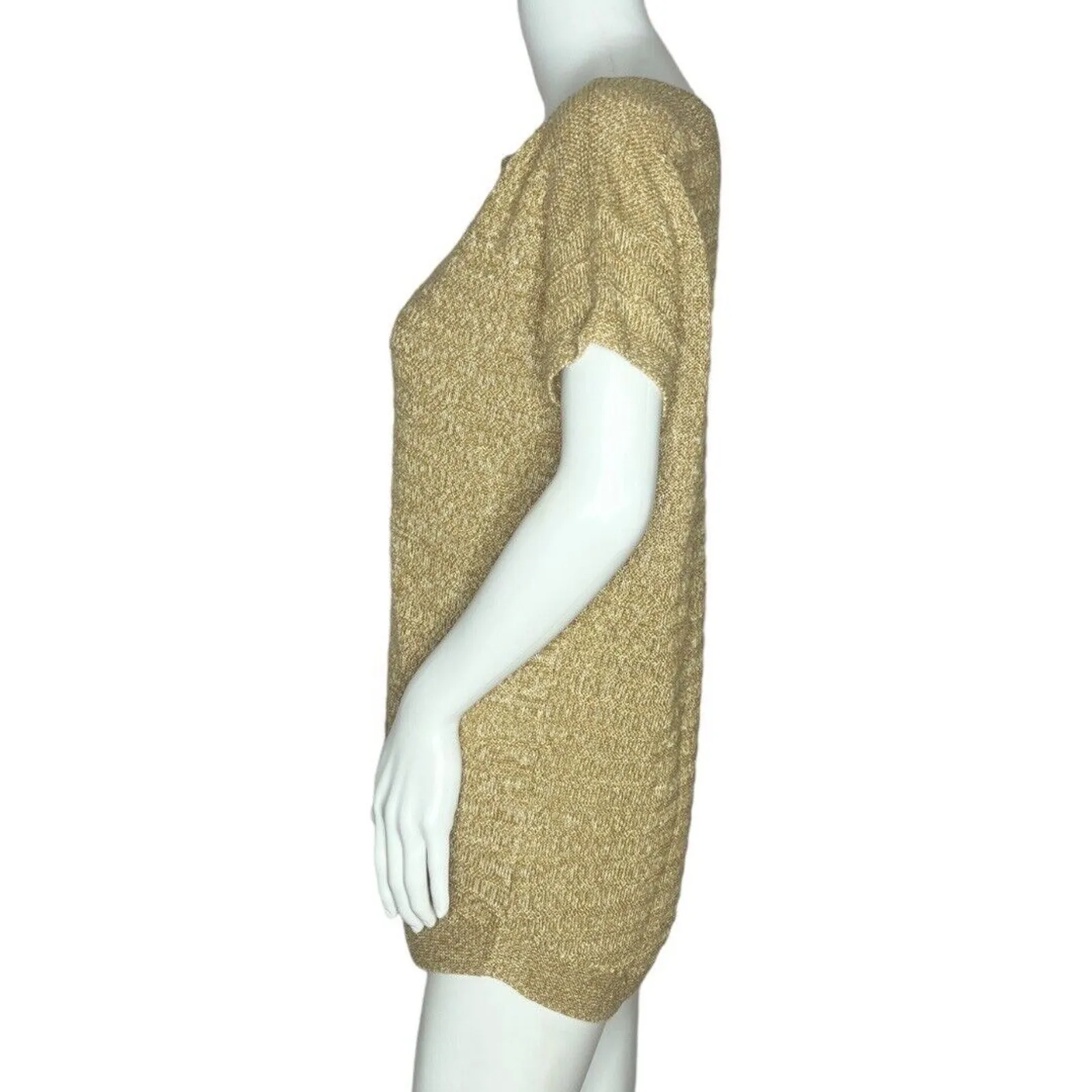 Talbots Sweater Womens‎ Small Tan 100% Linen Neutral Preppy Minimalist Coastal - Image 3
